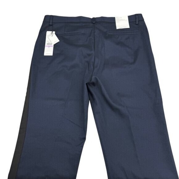 NWT CALVIN KLEIN Slim Fit Men's Navy Pant Size 38 X 32 Black Side Stripe - Picture 5 of 7